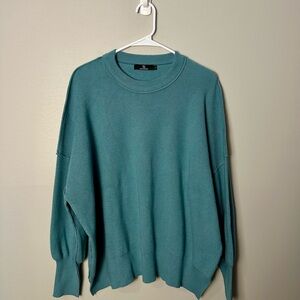 Lillusory Oversized Teal Crew Neck Sweater Size L